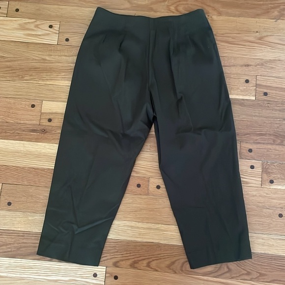 Sharon Endick Kate Cropped Capri Pants Side Zip Olive Army Green Women 10 - Picture 6 of 6